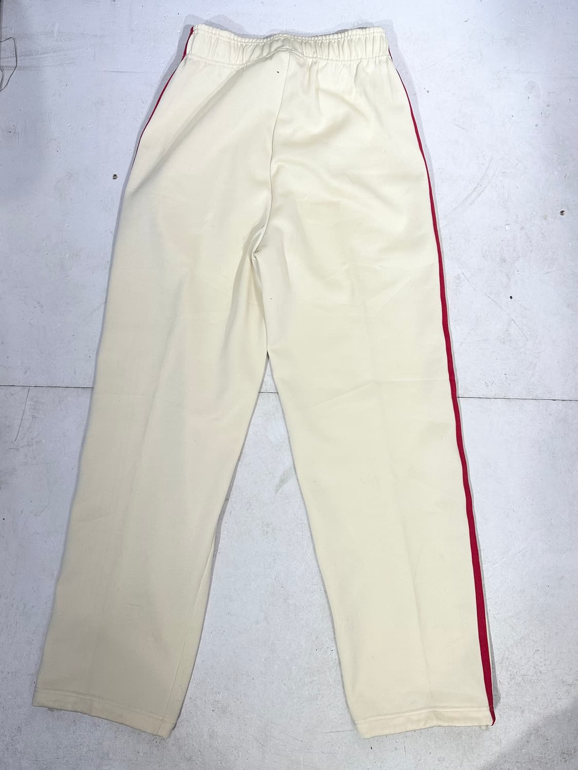 아디다스 크림 베이지 레드 삼선 와이드 트레이닝 바지 추리닝 팬츠 XS 상품이미지5