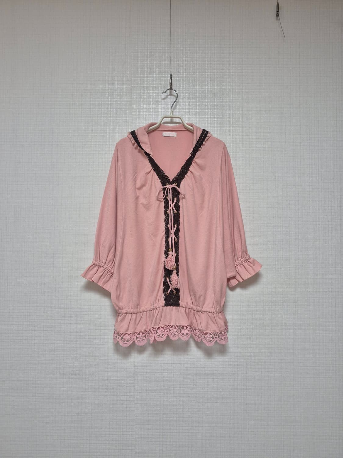 딸기우유 리즈리사 초고전휘귀템 라떼갸루 핑크 후드파카입니다♡♡ 상품이미지1