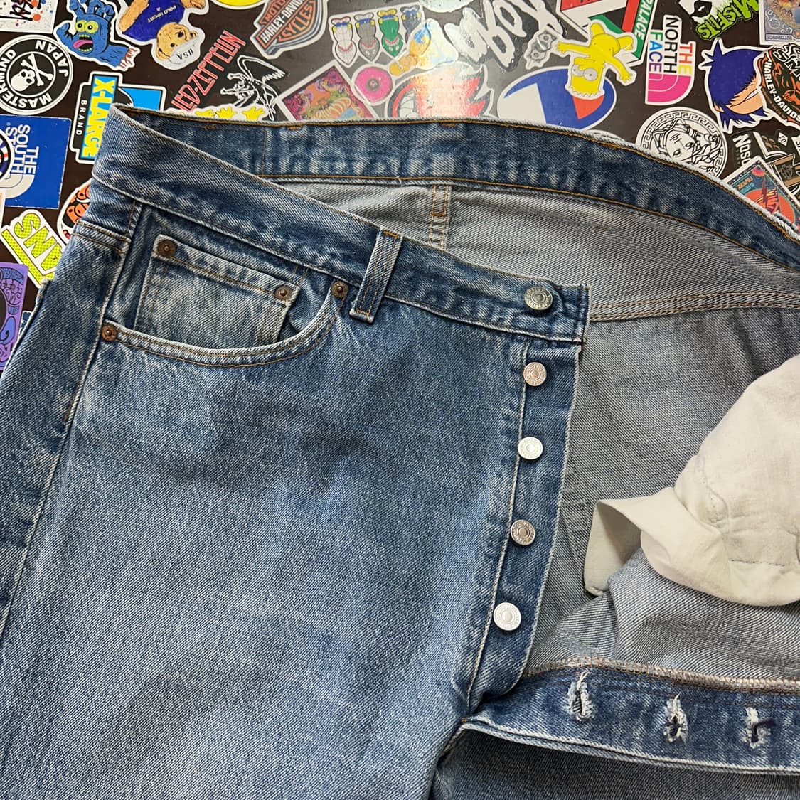 80s USA 리바이스 501 STF 블루 진 데님 팬츠 38 상품이미지6