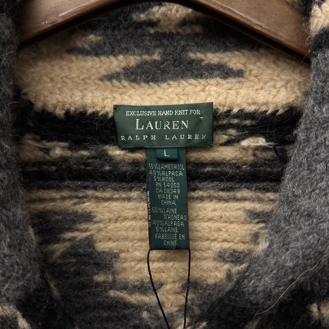 00s 로렌 랄프로렌 by 폴로 헤비 울 코위찬 콘초 버튼 N47 상품이미지6