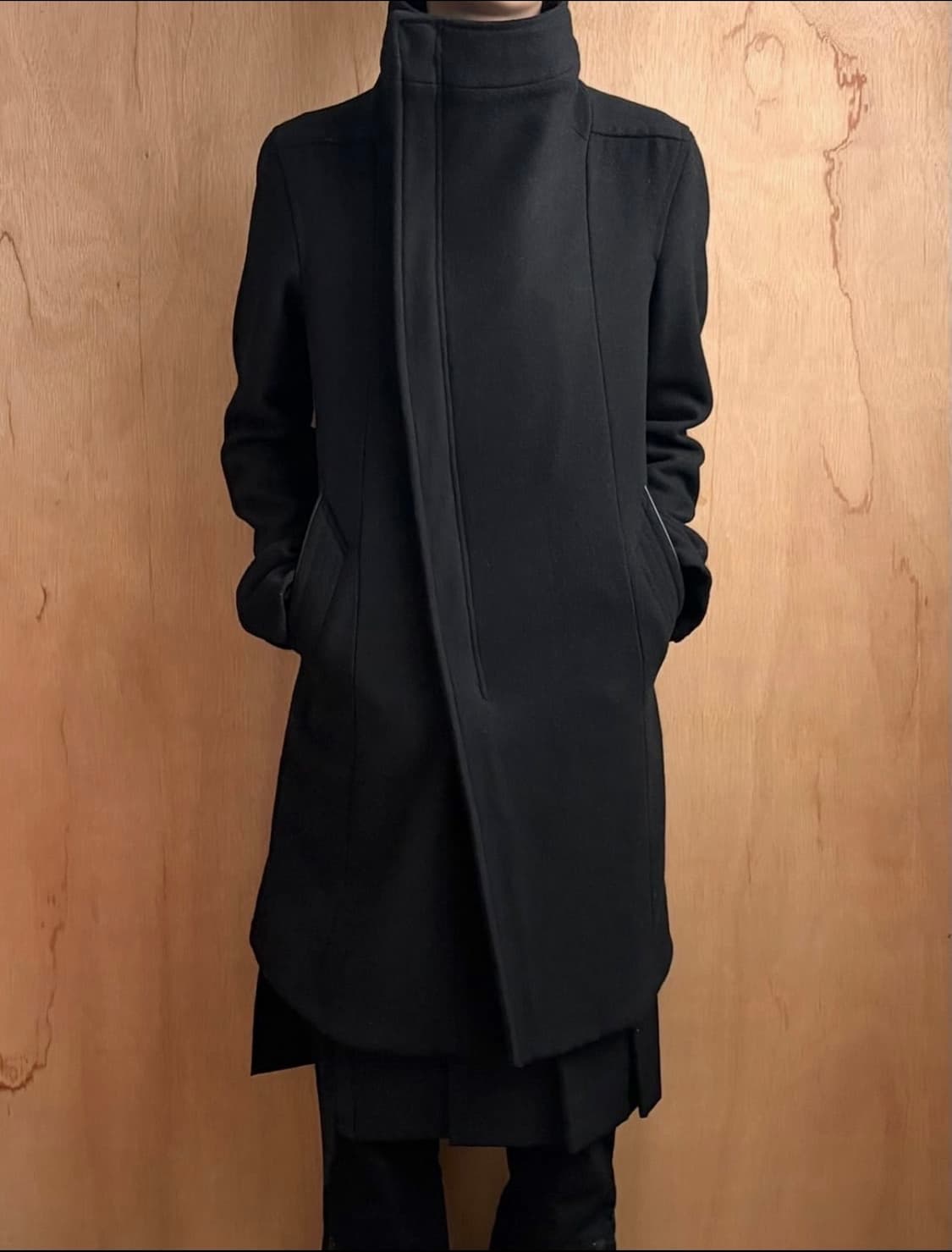 Schlussel 사선집업 하이넥 코트 상품이미지2