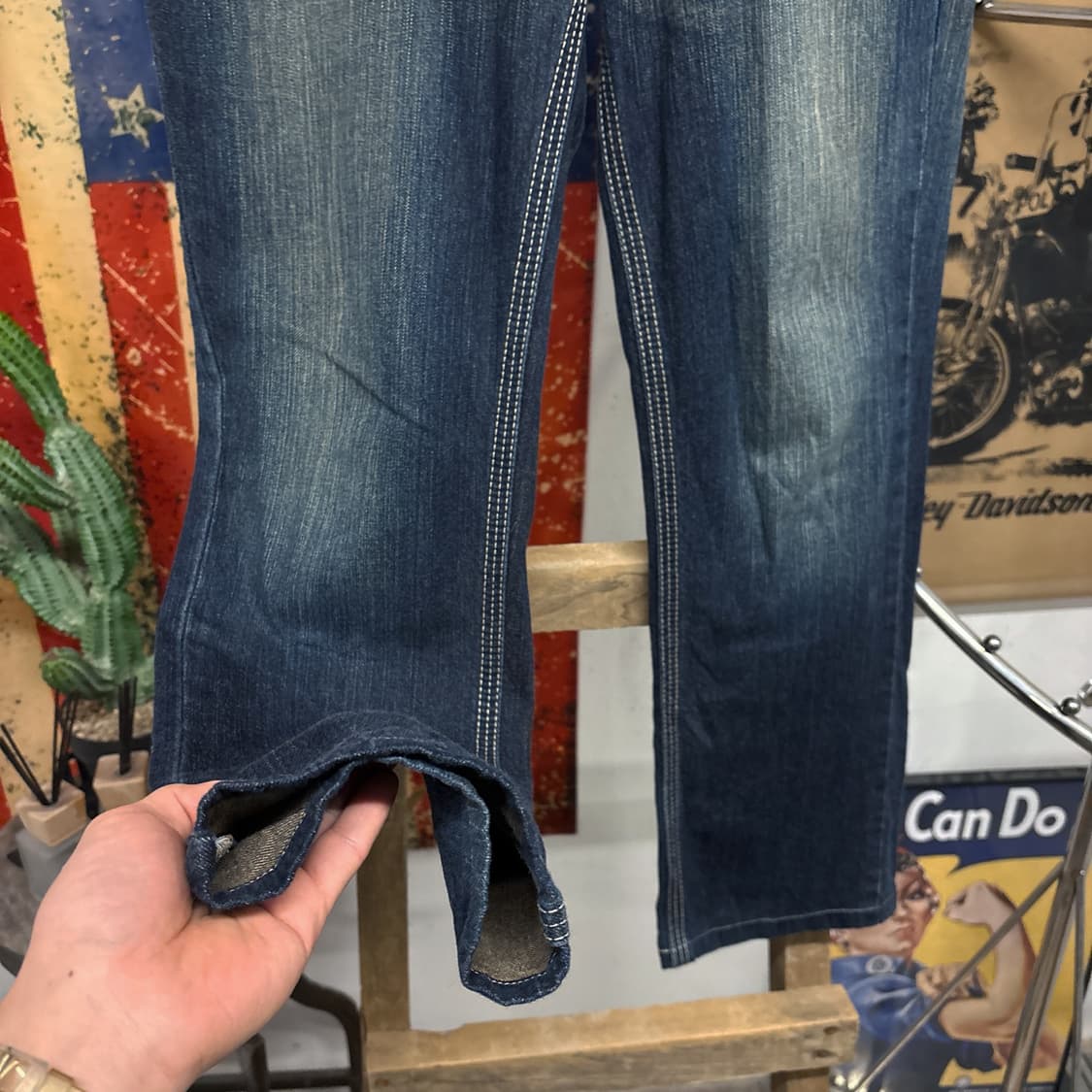 00s 에드윈 415XVS 익스클루시브 워싱 데님팬츠 백스트랩 N664 상품이미지4