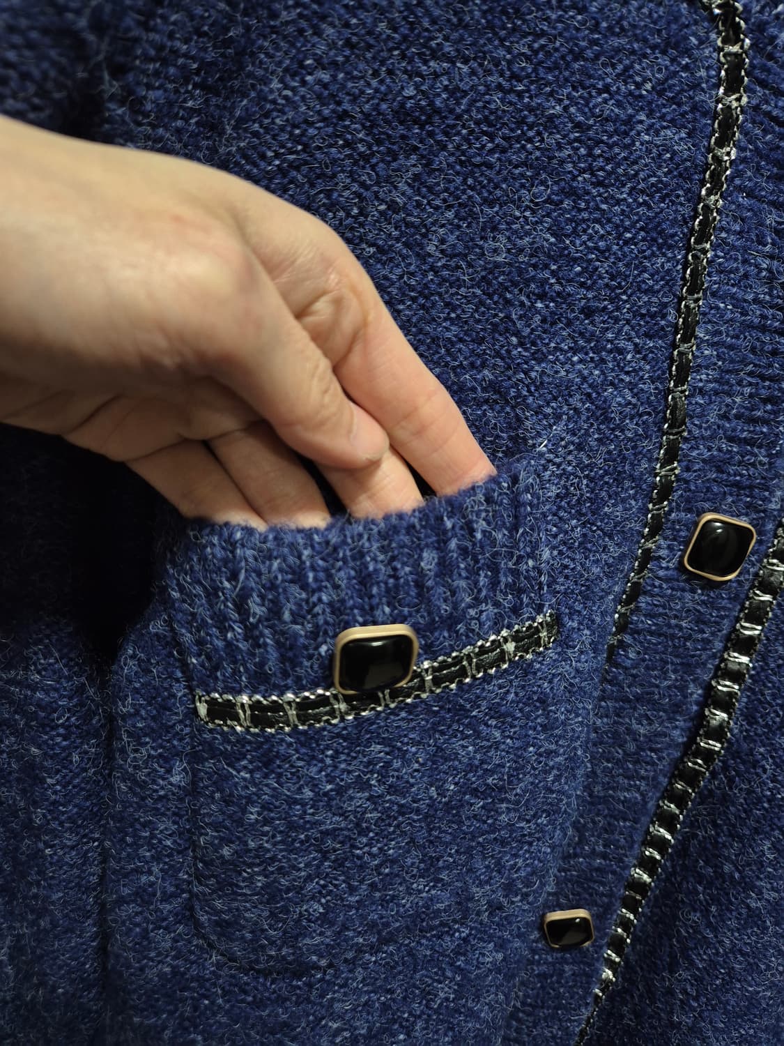 (세일)(새상품)vtg 네이비블루 가디건 스커트 셋업 상품이미지4