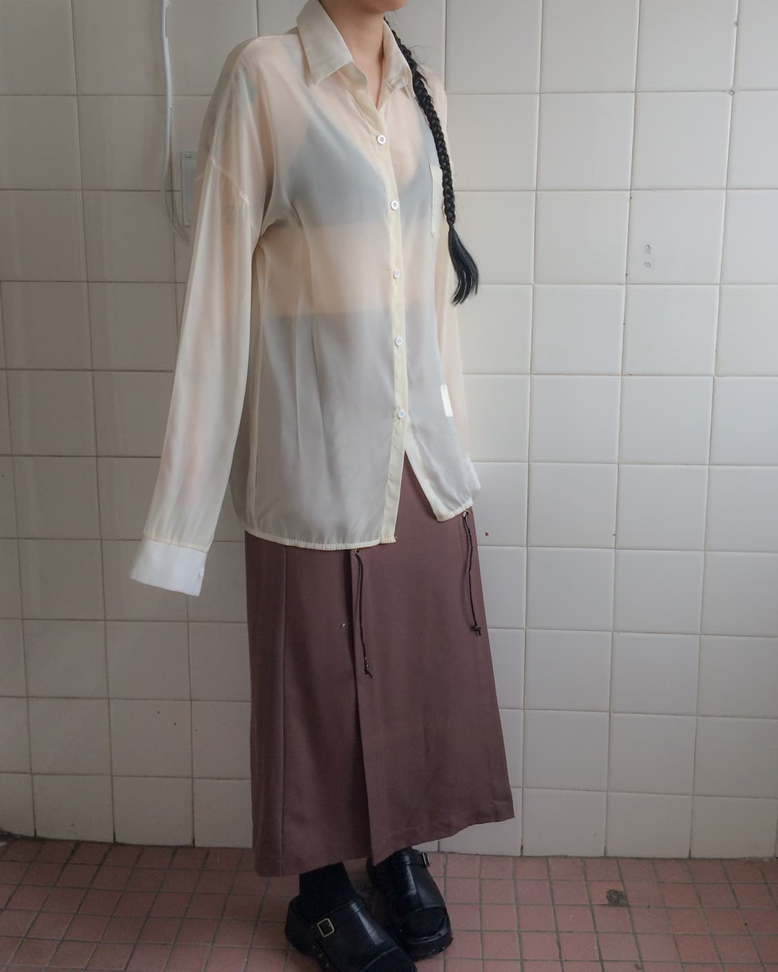 eyelet point long skurt 상품이미지4