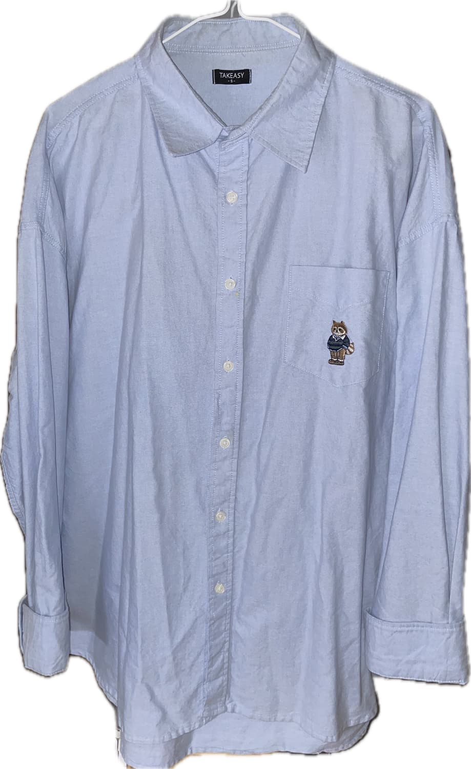 스카이블루 오버핏 셔츠 상품이미지2