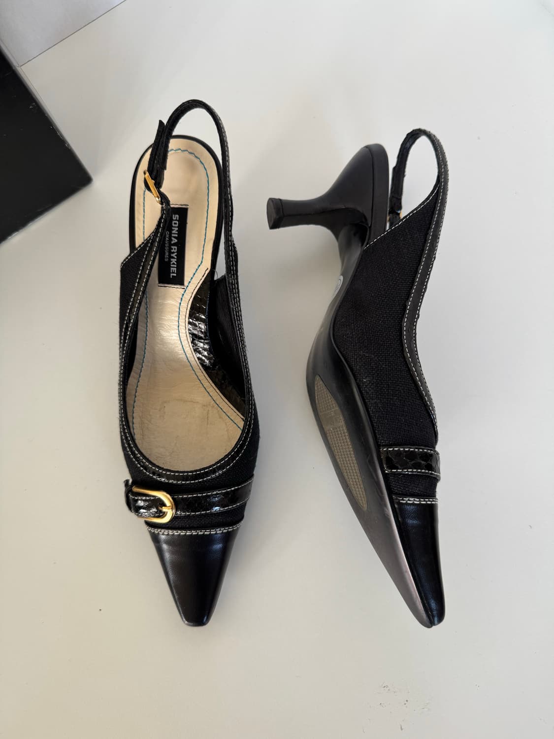 SONIA RYKIEL 소니아리켈 빈티지 버클 슬링백 힐 상품이미지3