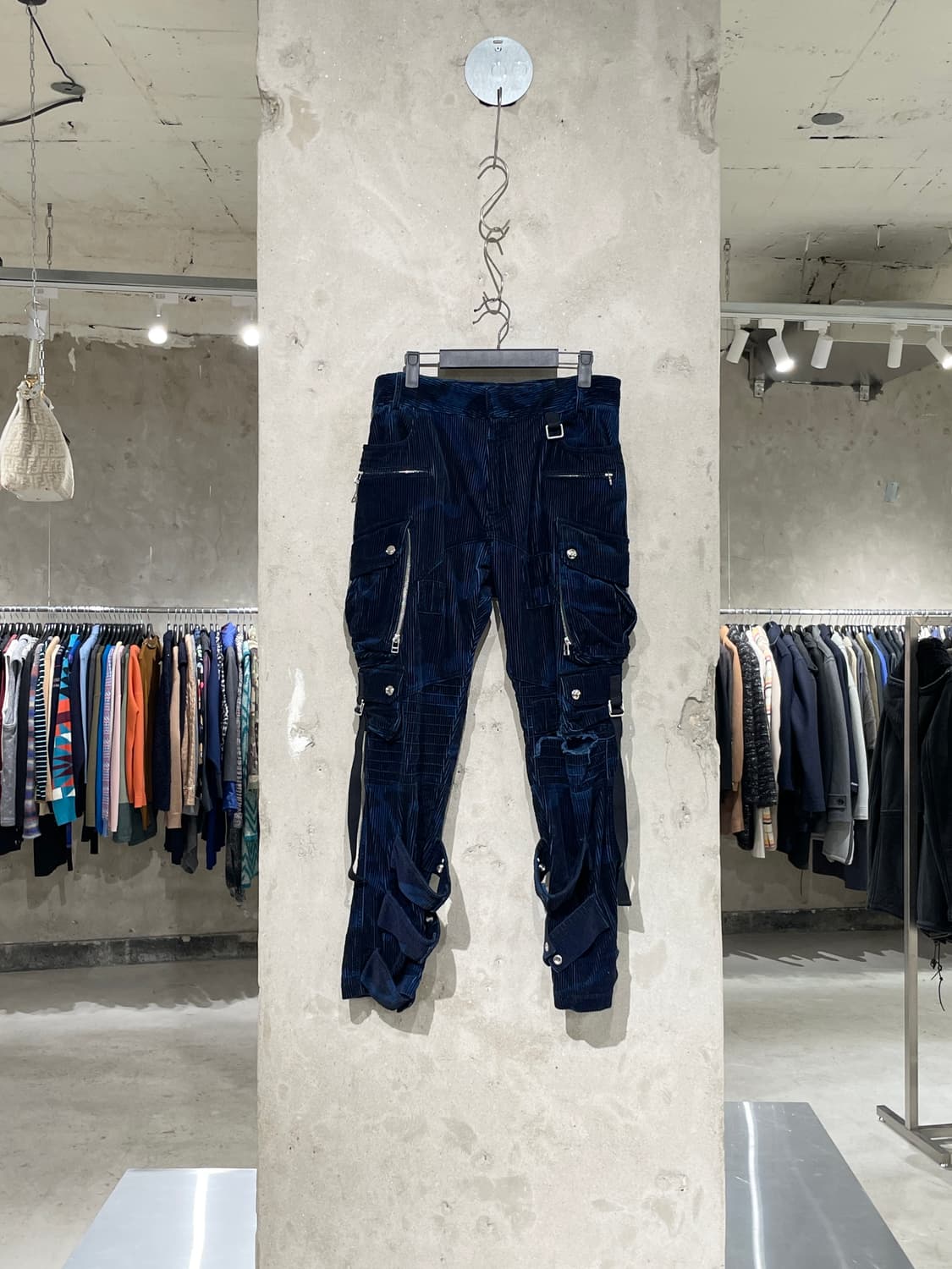 페이스 커넥션 네이비 블루 유틸리티 코듀로이 카모 카고 팬츠 상품이미지1