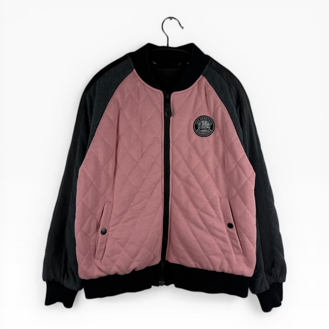 (무료배송)XS) NBA 우먼스 실리콘 와펜 퀄팅 집업 핑크 상품이미지1