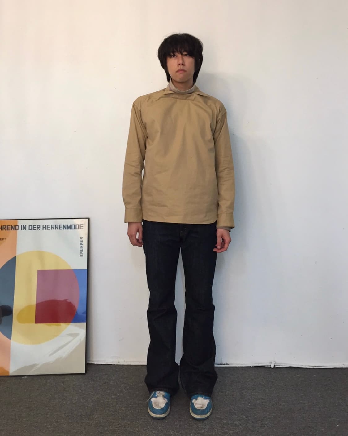KOZABURO Sculpted Collar Beige Shirt 상품이미지5