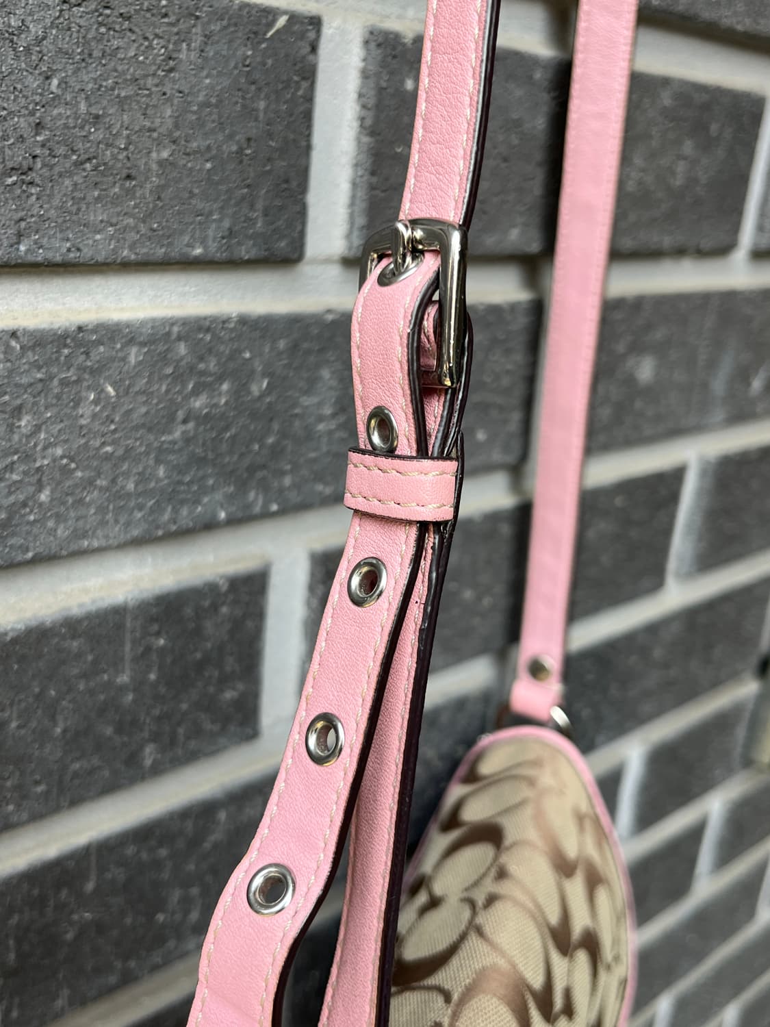 00s Coach 코치 콤비 턴락 백 핑크 상품이미지8