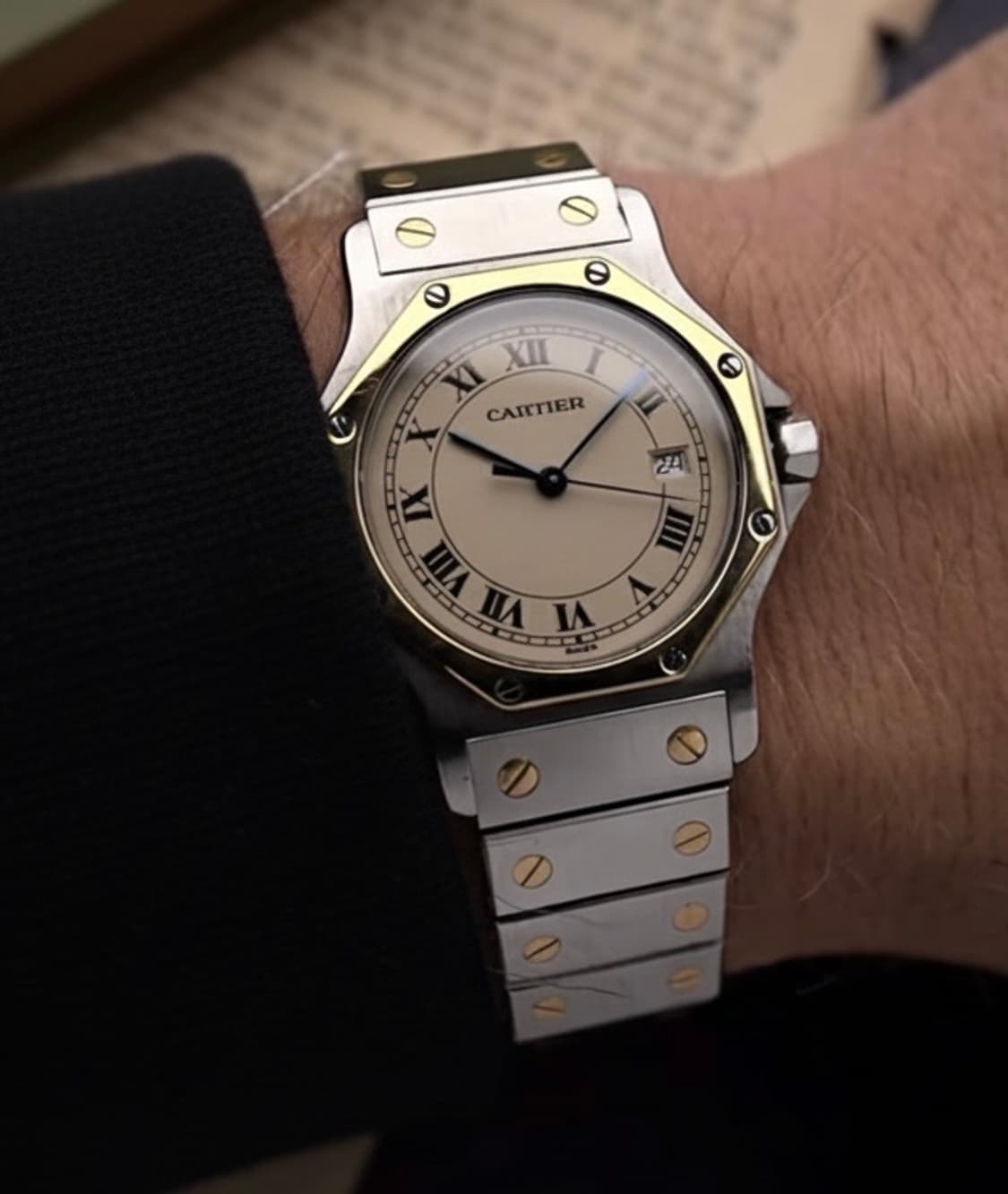 [정품] 까르띠에 산토스 옥타곤 18K 콤비 LM 라지사이즈 남성용 상품이미지4