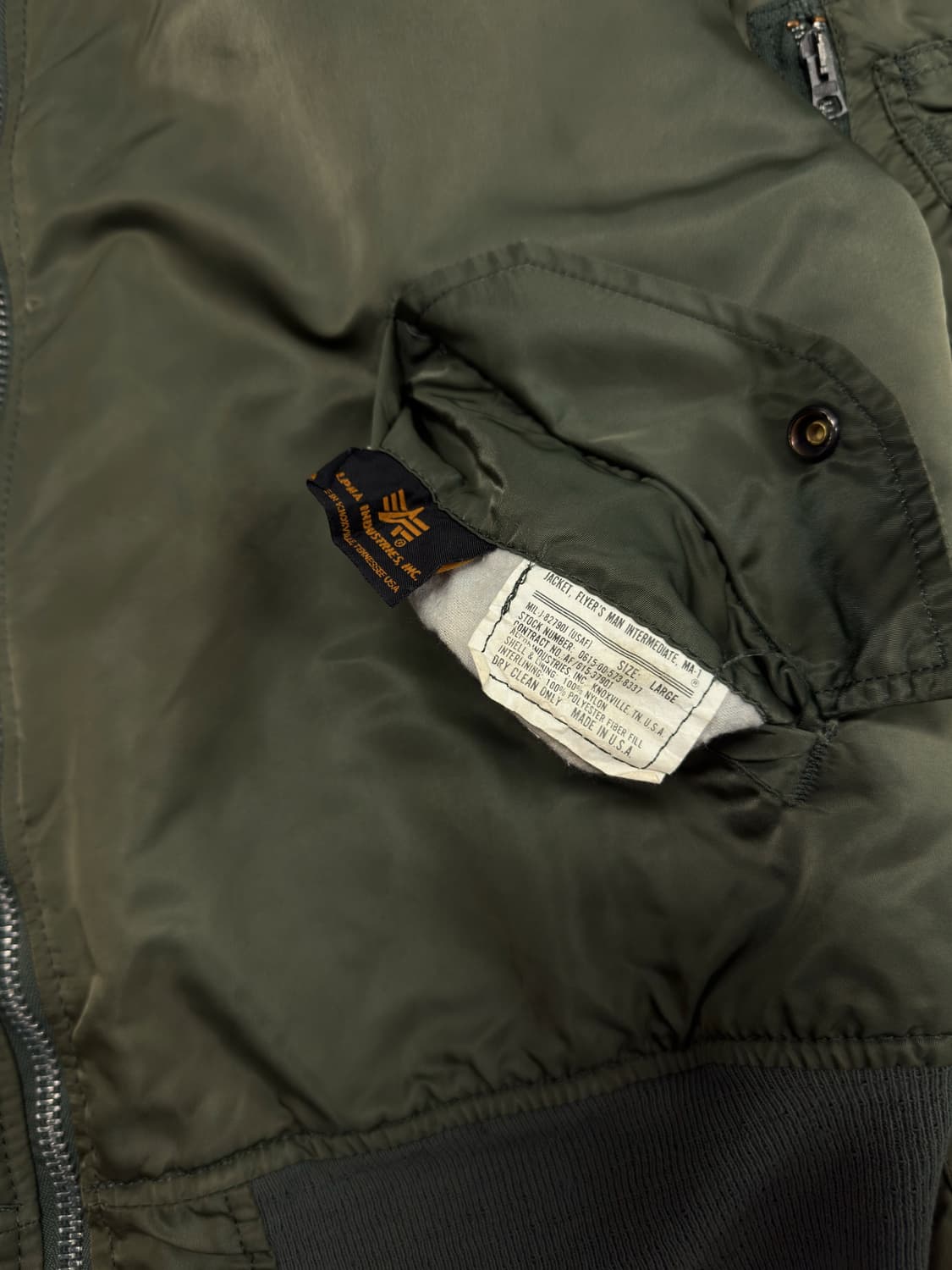 알파인더스트리 ma-1 made in usa 상품이미지4