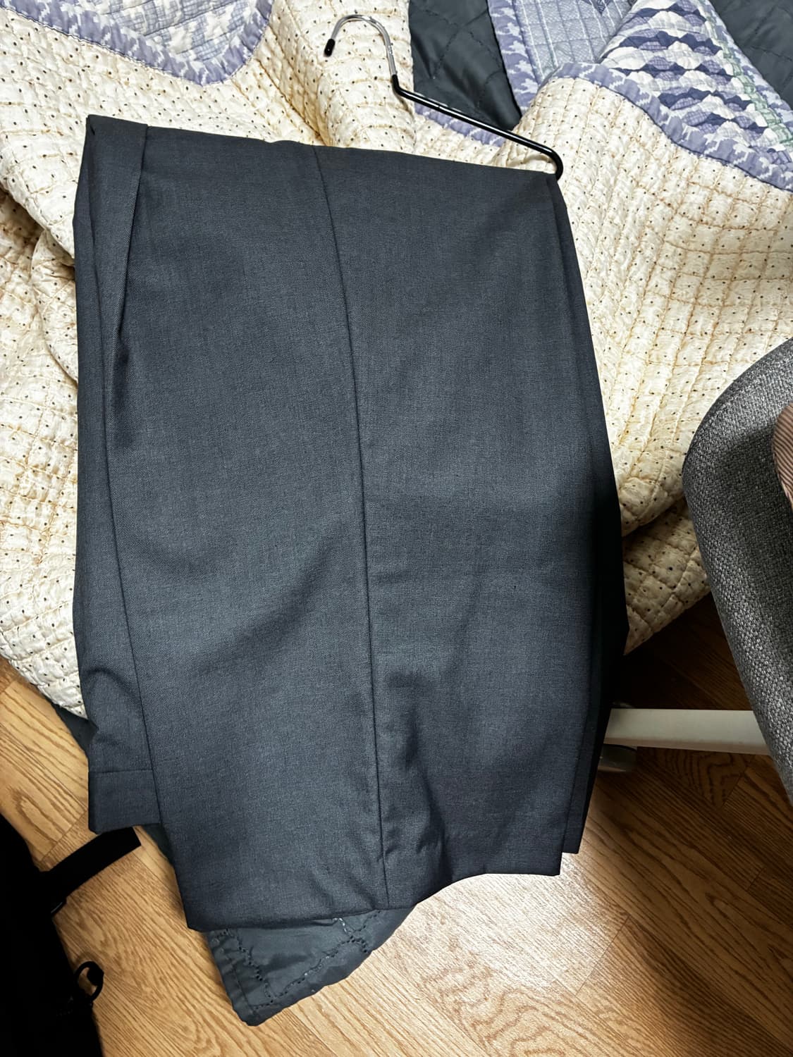 시그니처 원턱 와이드 슬랙스 그레이 상품이미지4