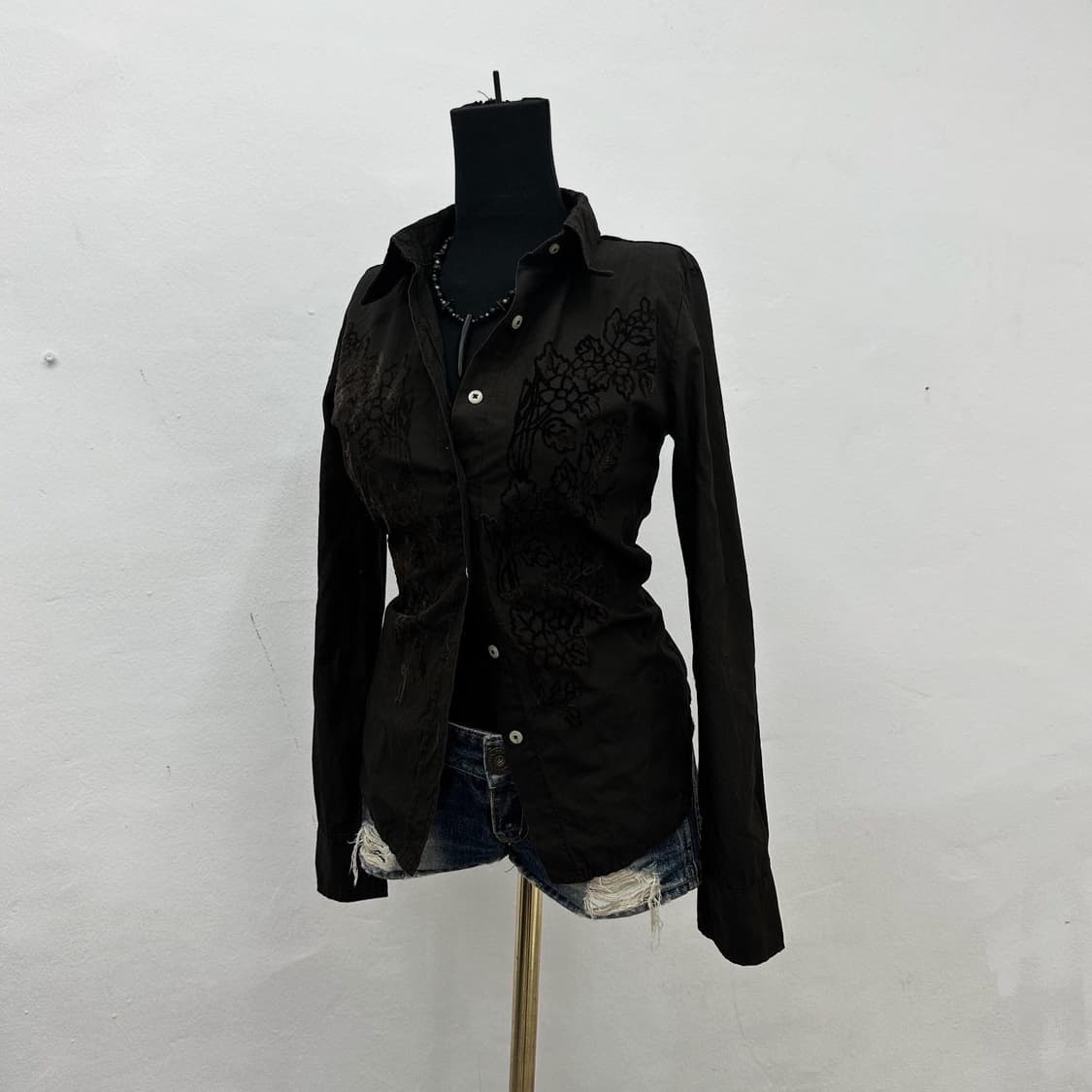 Deepbrown bloom printing shirts  상품이미지2