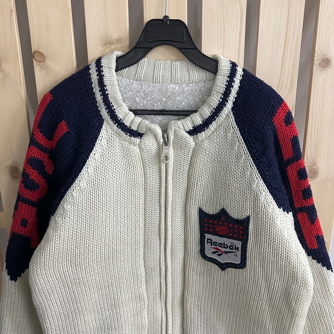 (L~XL) 리복 빅로고 헤비 스웨터 양털 니트 집업 상품이미지4