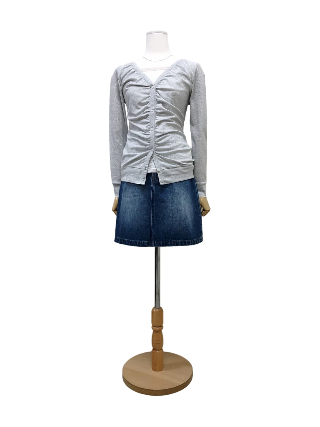 연그레이 글리터 셔링 가디건 상품이미지2