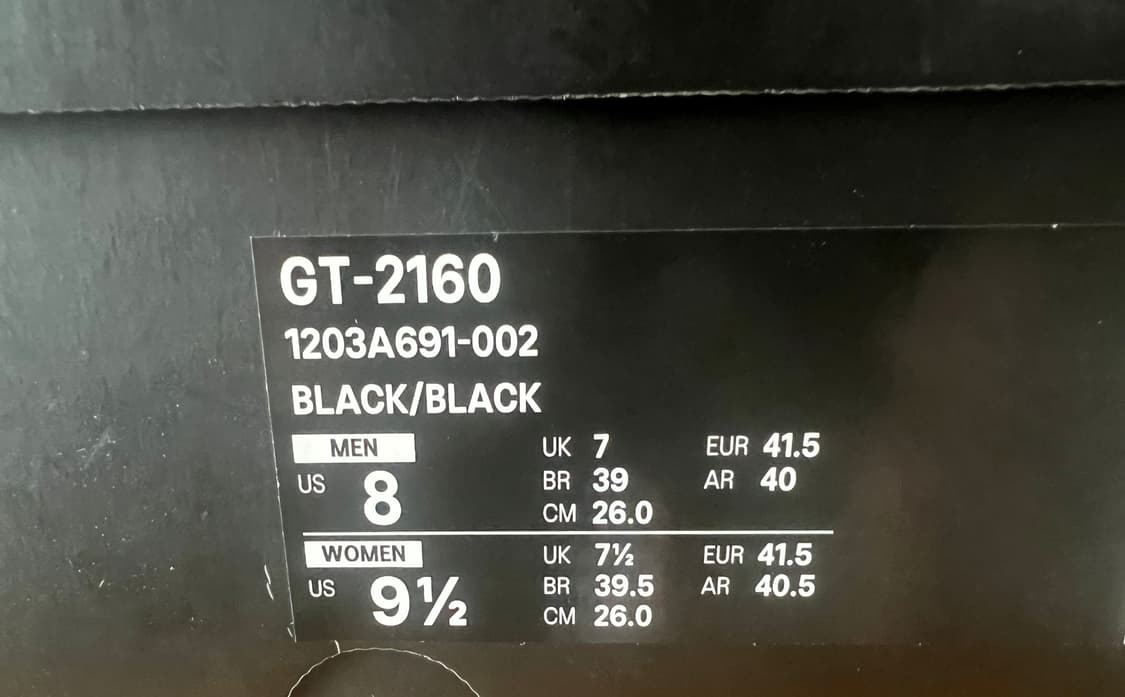 [260] 자운드 아식스 GT-2160 블랙 퓨어 실버 상품이미지10