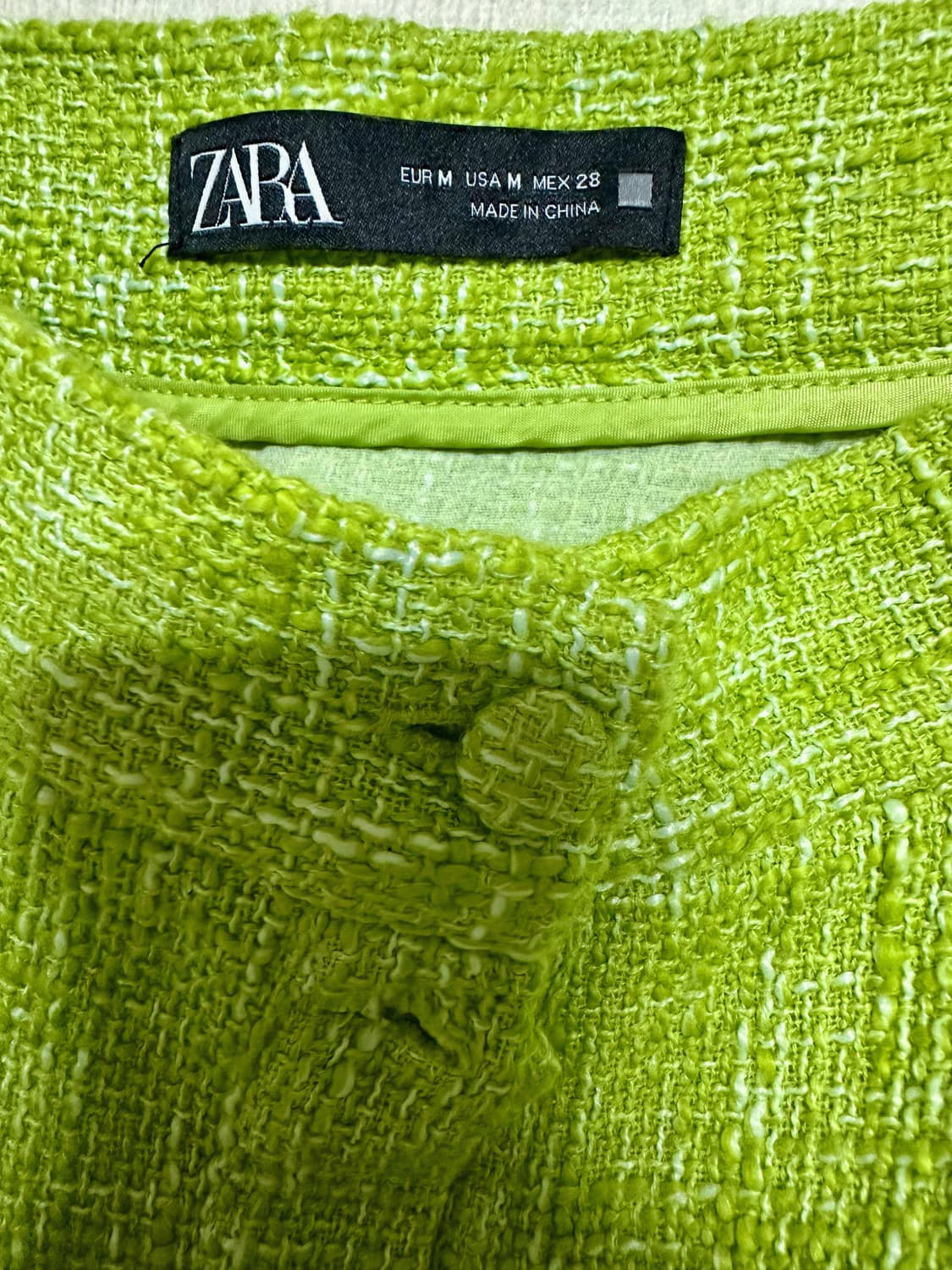 자라 트위트 미디 스커트 라임그린 M 상품이미지4
