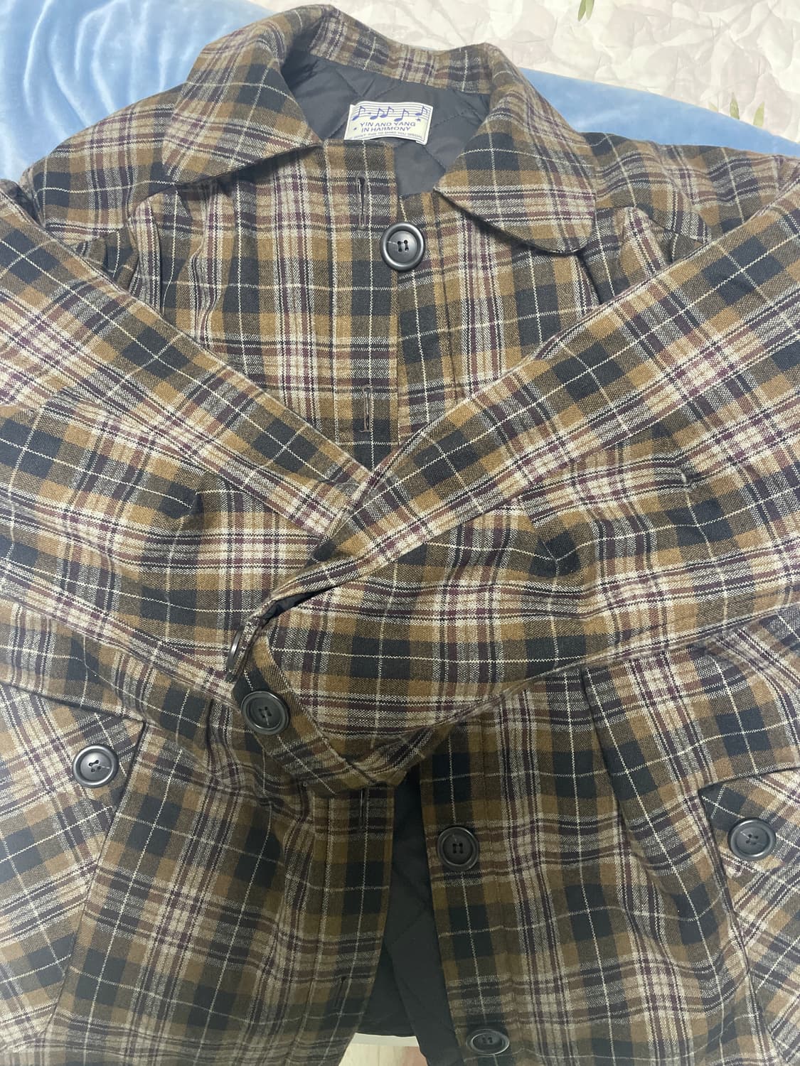 인앤양인하모니 머플러코트 체크+케이프머플러 상품이미지2