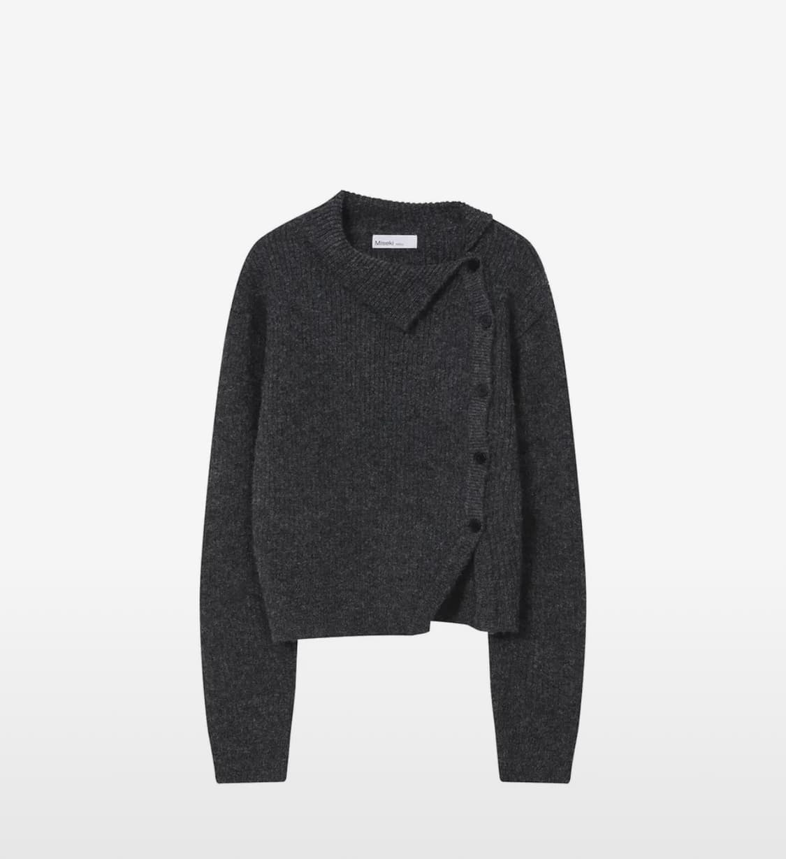 미세키서울 side button knit charoal 상품이미지2