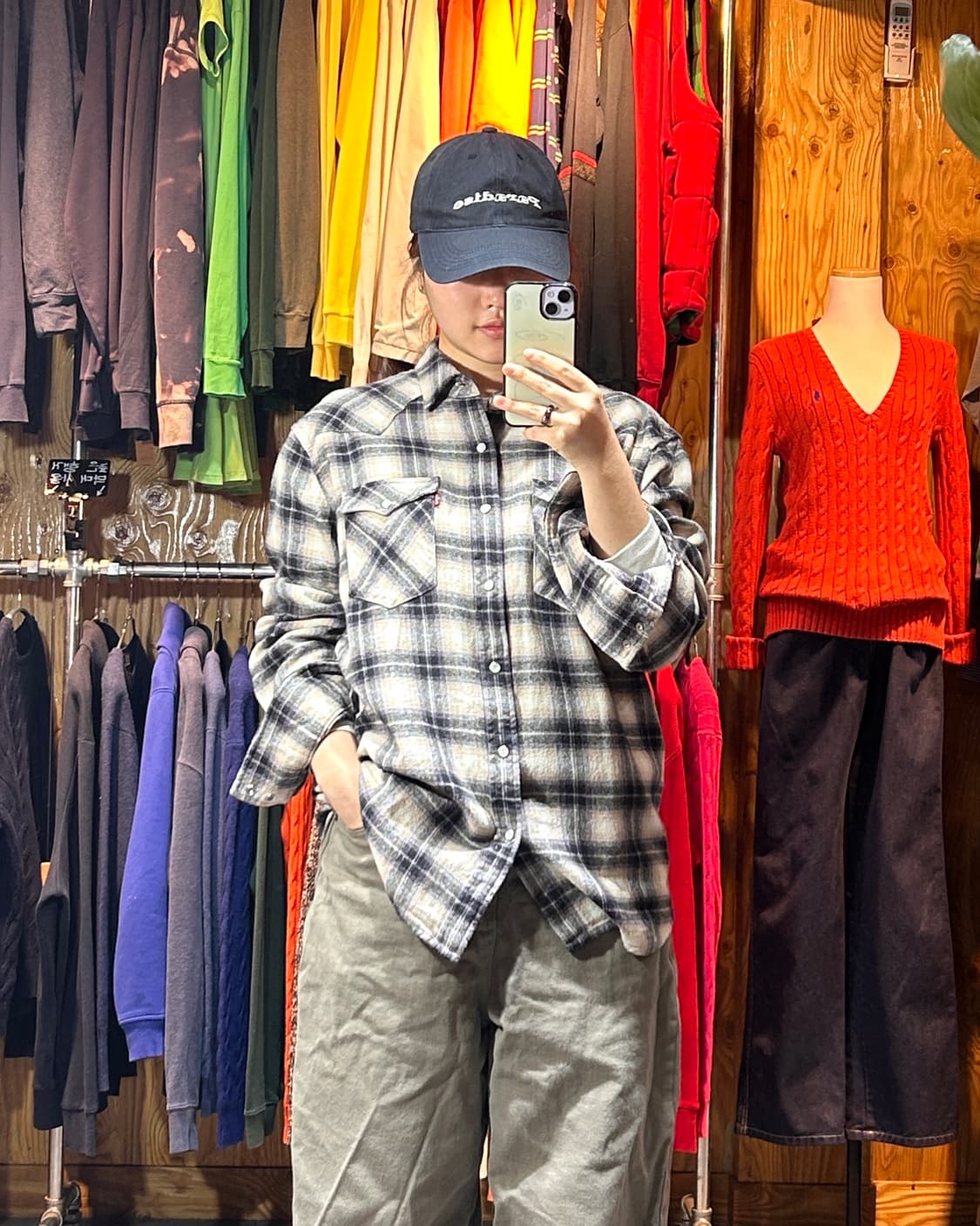 L 리바이스 클래식 모노톤 화이트 체크셔츠 상품이미지1