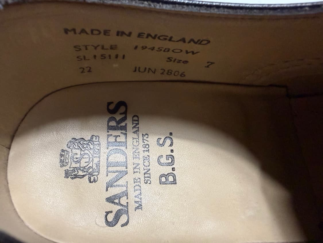 샌더스 BGS 플레인토 더비 UK7  상품이미지8