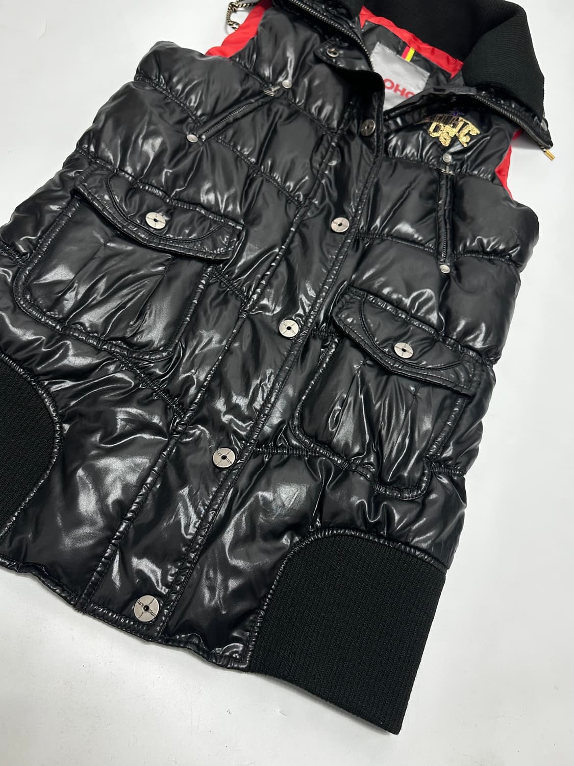 DOHC 스팽글 로고 유광 패딩 베스트 조끼 y2k 와투케 상품이미지7