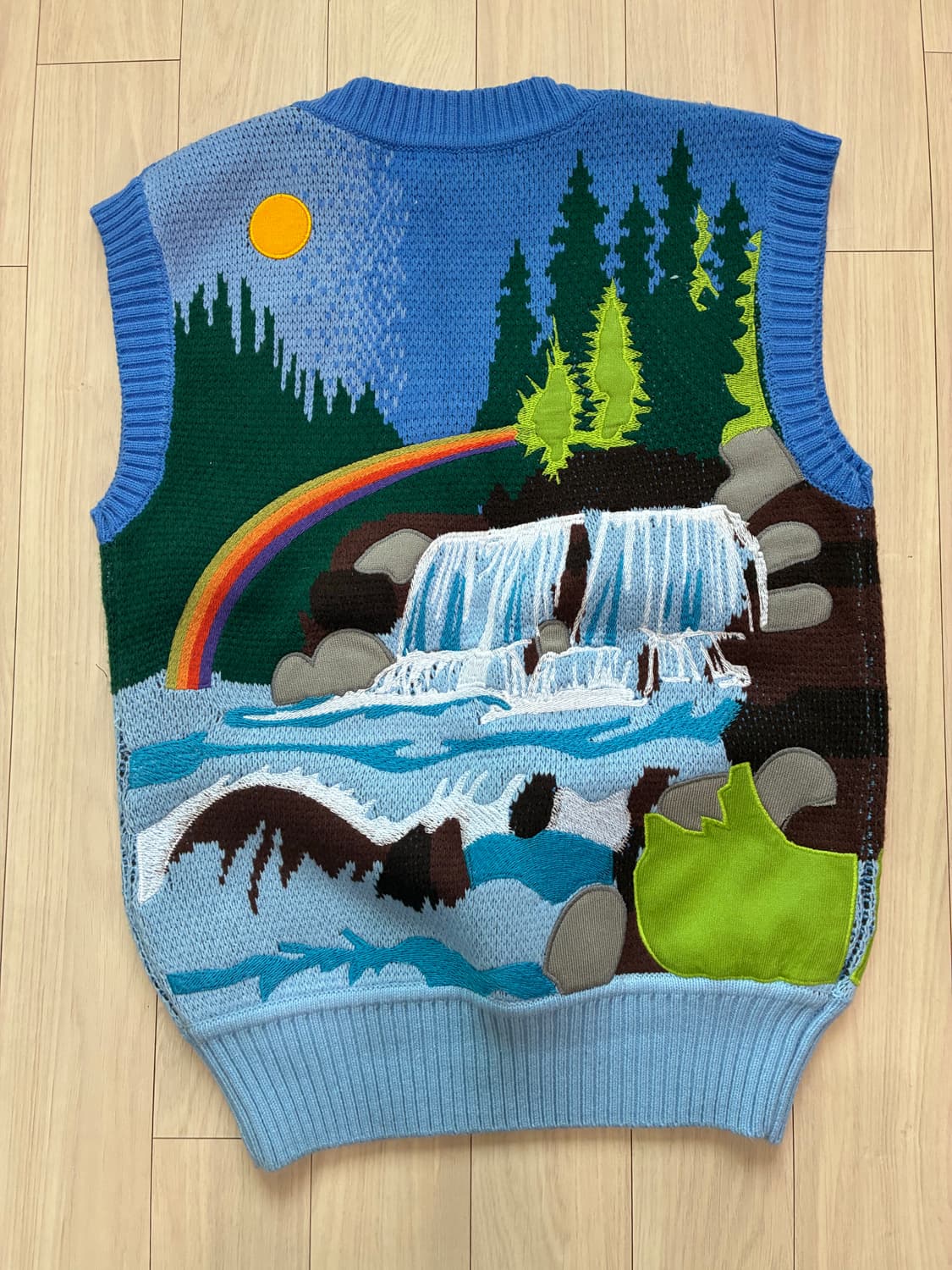 [정품] House of Sunny 체이싱 워터폴스 니트 베스트 🌊🌈 상품이미지2