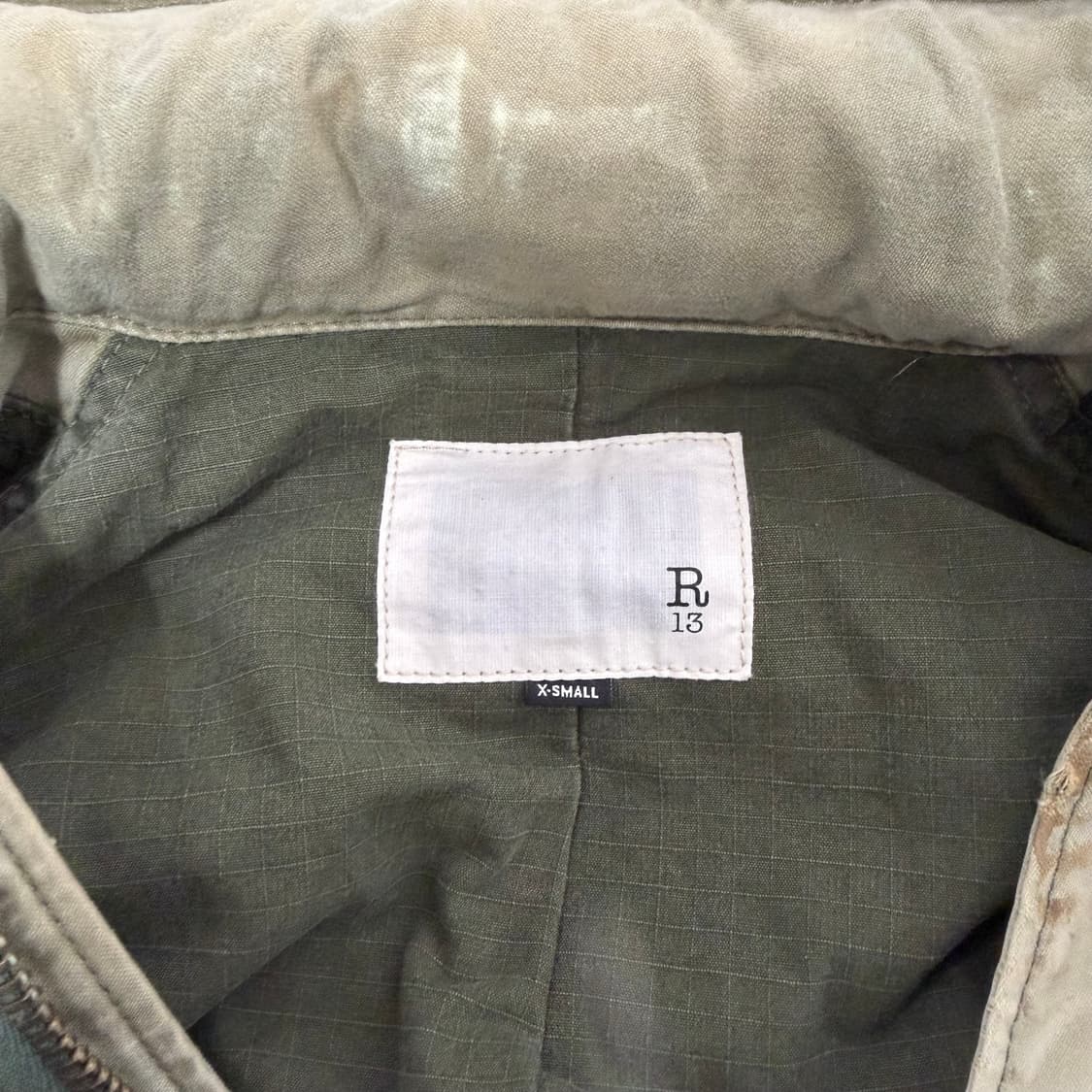 R13 코튼 디스트로이드 밀리터리 빈티지 후드 자켓 상품이미지7