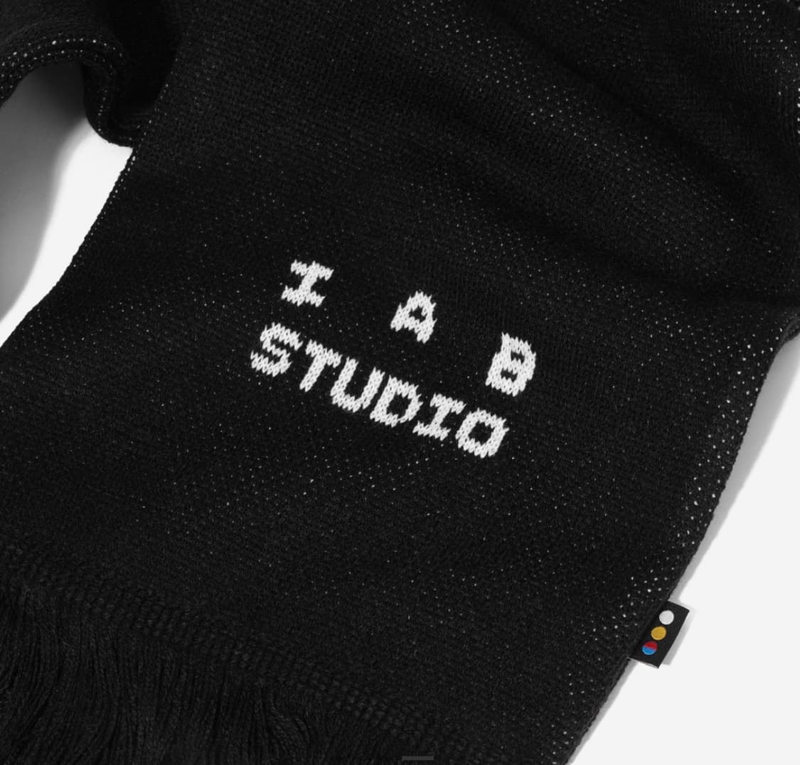 아이앱 스튜디오 니트 머플러 블랙 화이트 상품이미지3