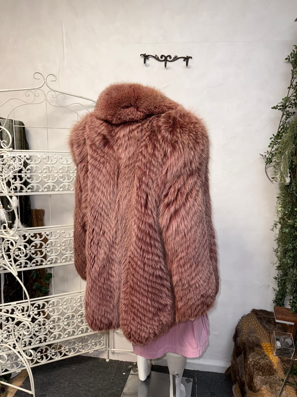 Jindo SAGA mink cherry rose fox fur coat 상품이미지8