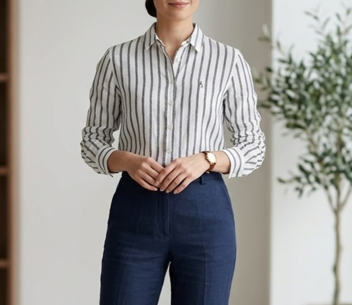 [90]빈폴 스트라이프 린넨 셔츠 상품이미지1