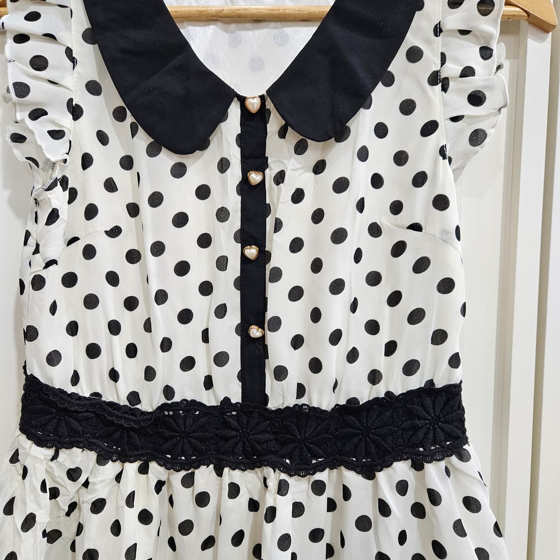 도트 빅카라 원피스 상품이미지3