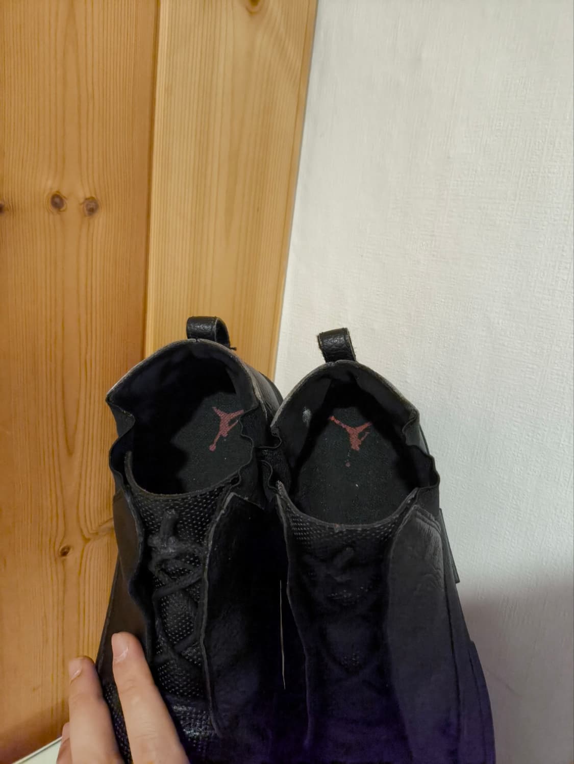 290mm 에어 조던 그로운 가죽 블랙온블랙  상품이미지7