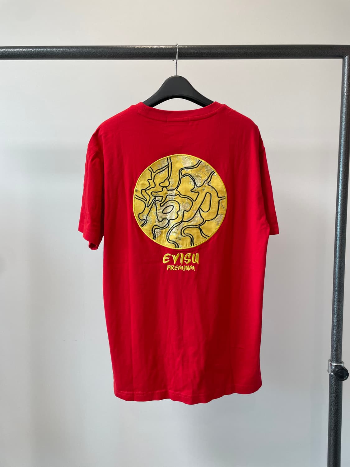 (XL) evisu 에비수 프리미엄 오리엔탈 자수 레드 반팔티 상품이미지1