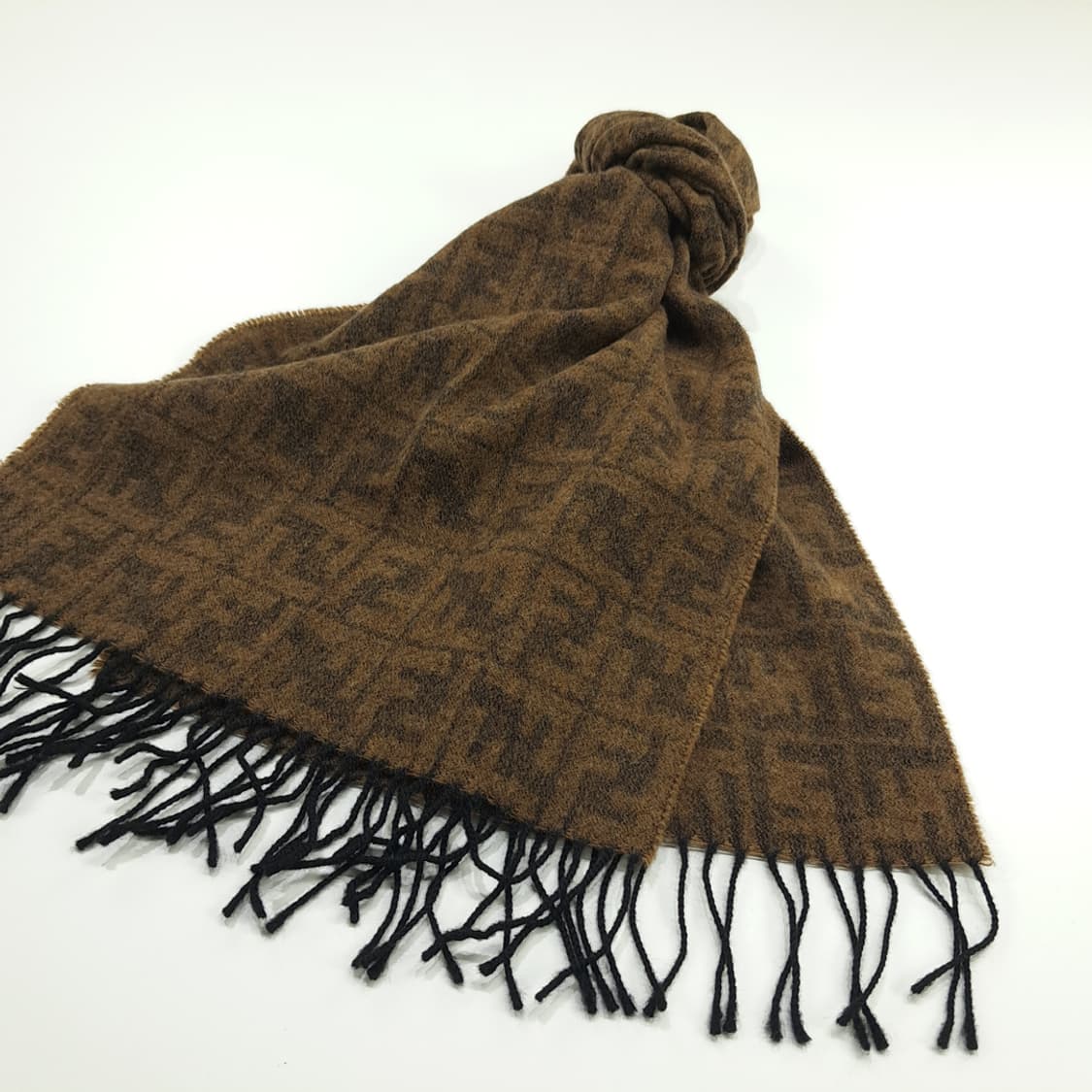 MX180 펜디 FF 모노그램 브라운 울 목도리 머플러 상품이미지2