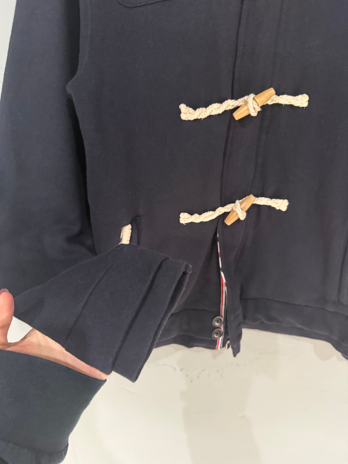 inner stripe duffle button hood zip-up 상품이미지9