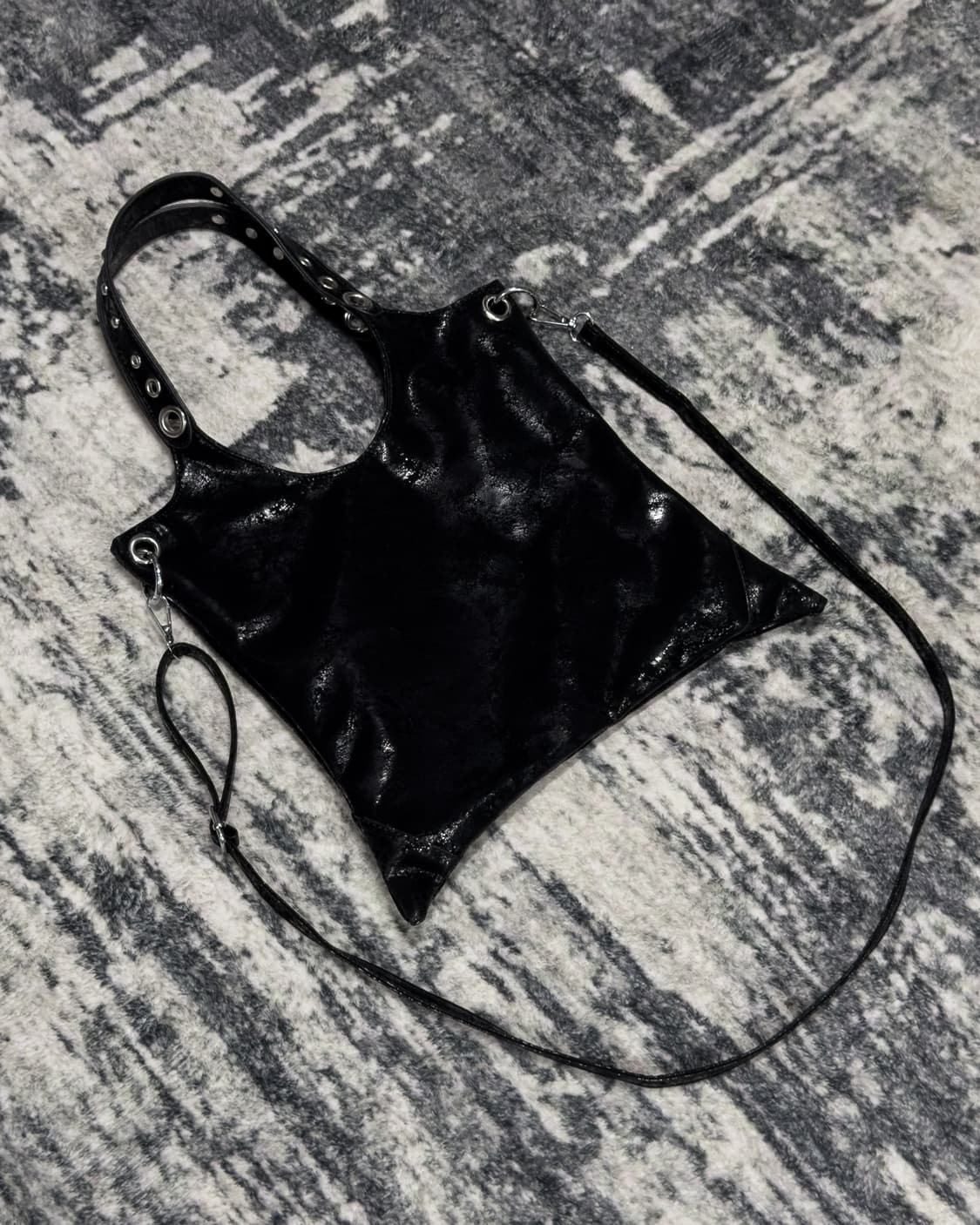 {UNKNOWN} Punk Glossy Studded 2-Way Bag  상품이미지2