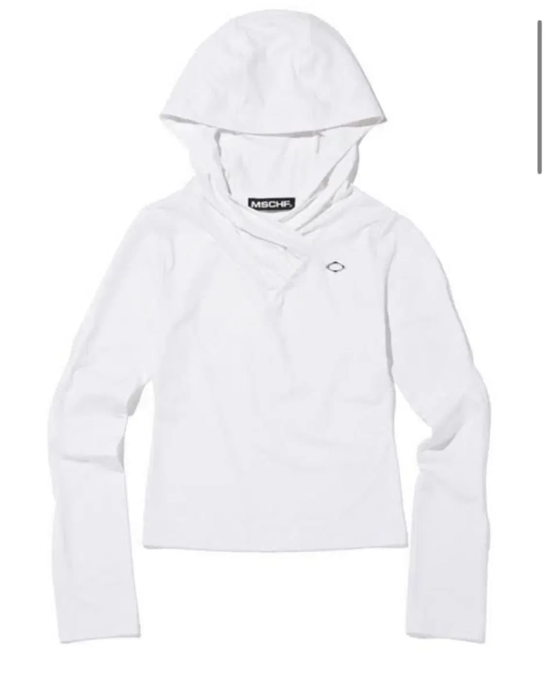 미스치프 셔링 오버랩 후디드 탑 화이트 M 상품이미지1