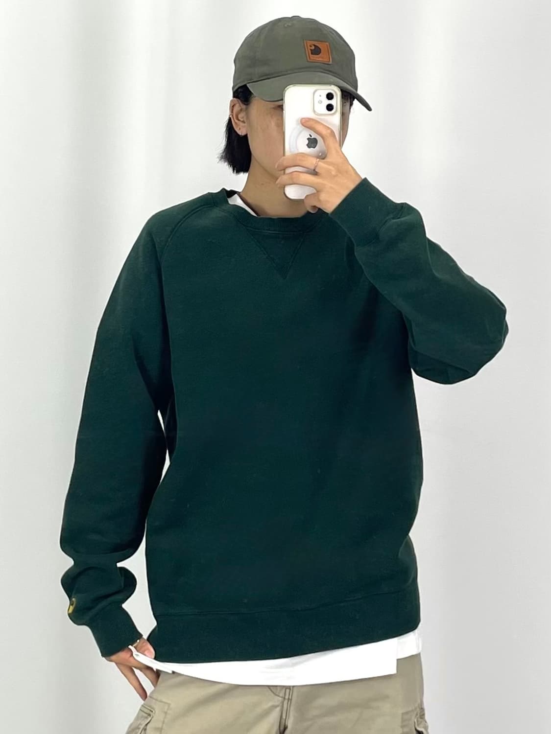 [품명/색상] : [L]CARHARTT 그린 맨투맨  상품이미지3
