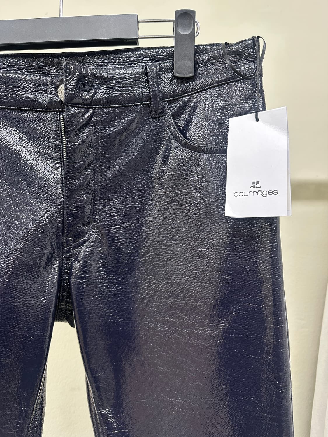 꾸레쥬 에나멜 팬츠 네이비 50 상품이미지2