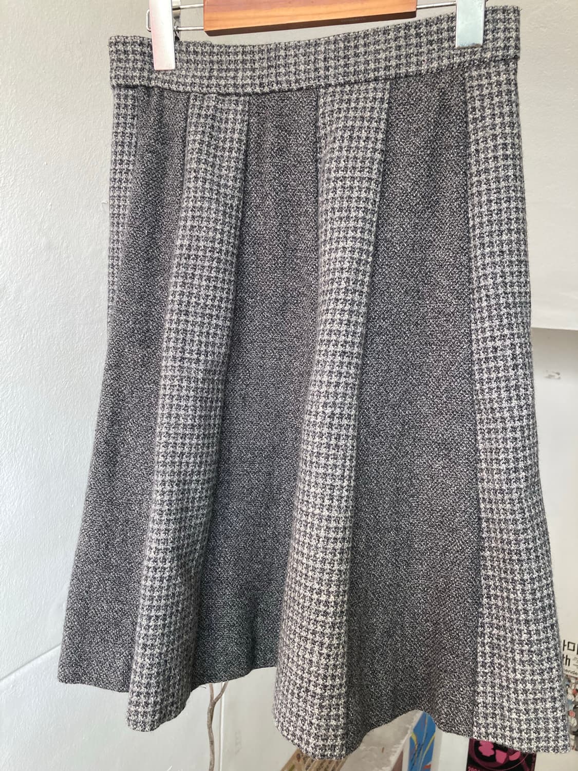 단추 포인트 울 플리츠 스커트 상품이미지6