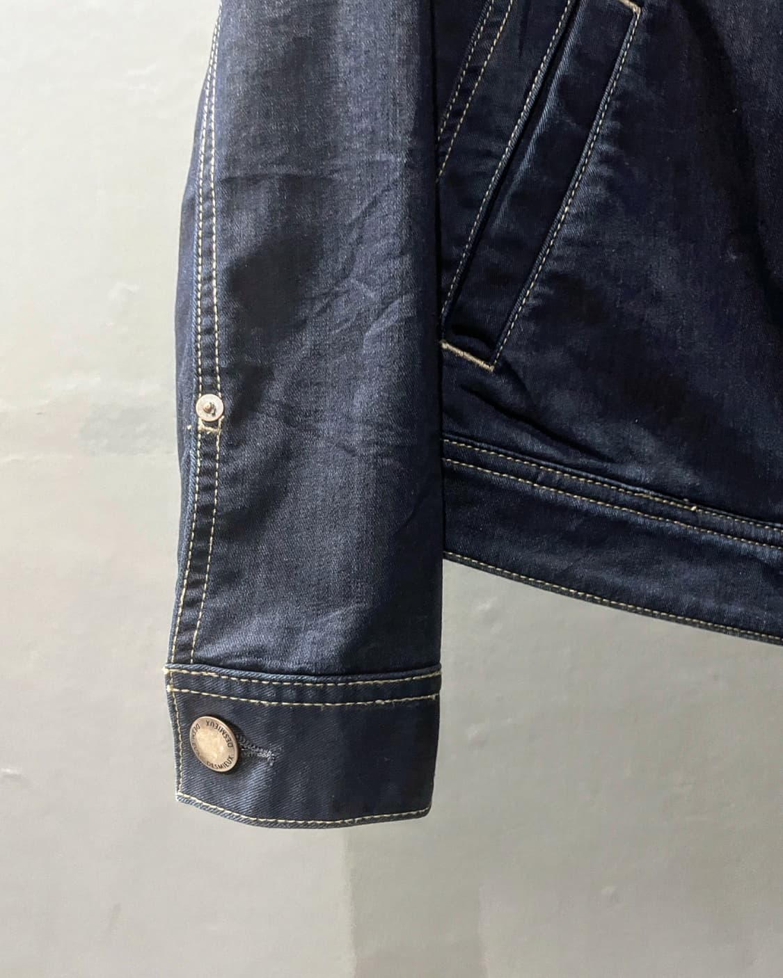 코튼x폴리 투웨이 스티치 디테일 라이더 타입 재킷 상품이미지3