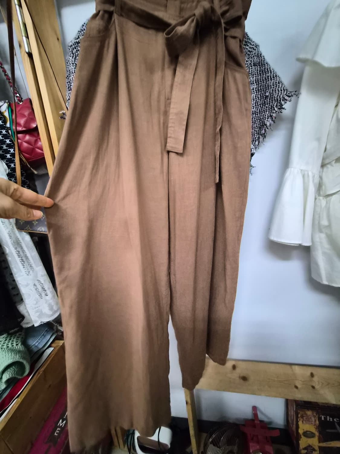 이로 여름 트위드 반팔 블라우스. 띠어리 린넨 와이드팬츠 상품이미지7