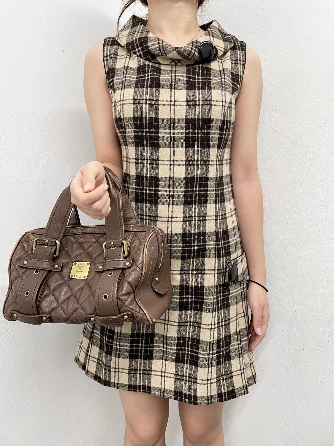 mcm 브라운 퀼팅 레더 보스톤백 *극레어 상품이미지5