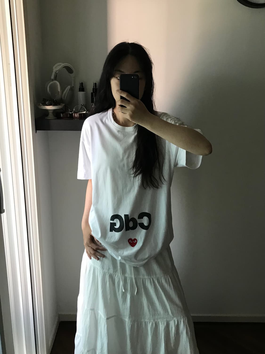 꼼데가르송 CDG 로고 화이트 반팔티 상품이미지2