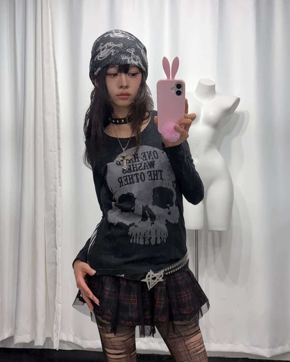 🎸블랙 스컬 프린팅 롱슬리브🎸 상품이미지3