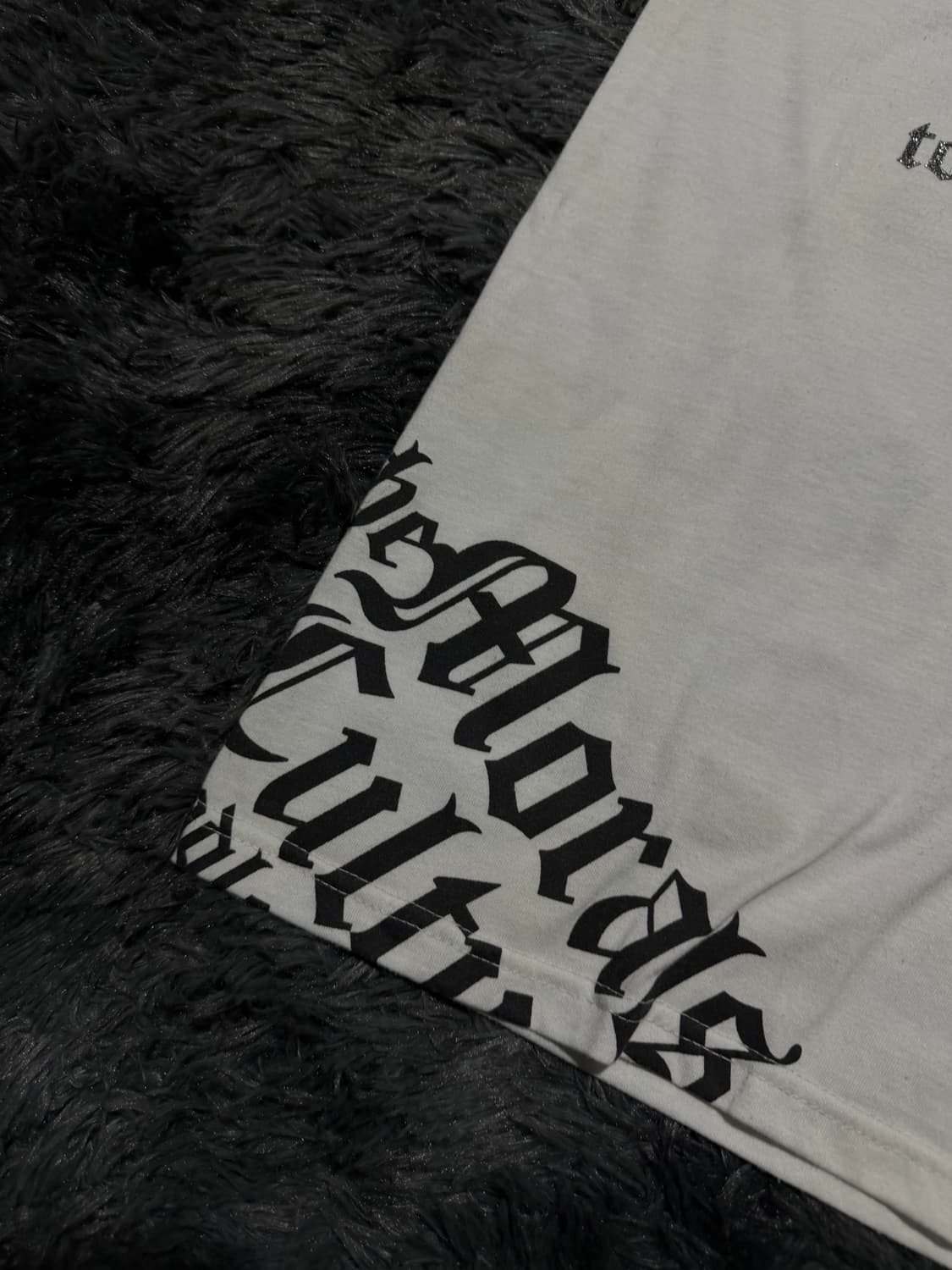 레터링 글리터 해골 세미펑크 반팔 티셔츠 상품이미지3