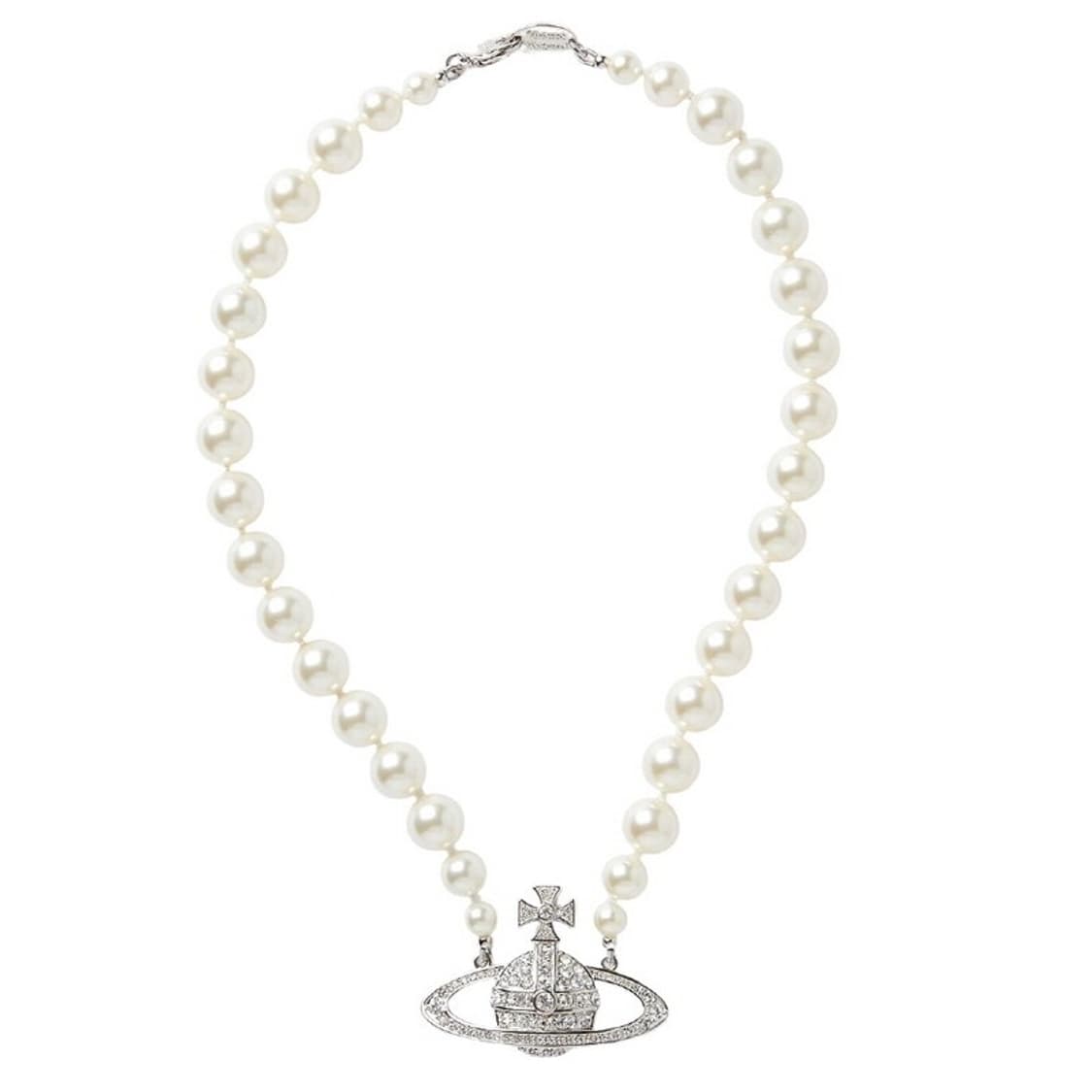 비비안 웨스트우드 목걸이 원 로우 펄 바스 릴리프 초커 상품이미지1