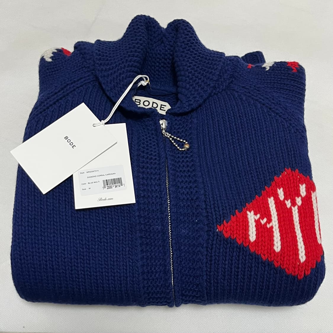 [M]보디 BODE 다이아몬드 카라 울 집업 가디건 상품이미지4